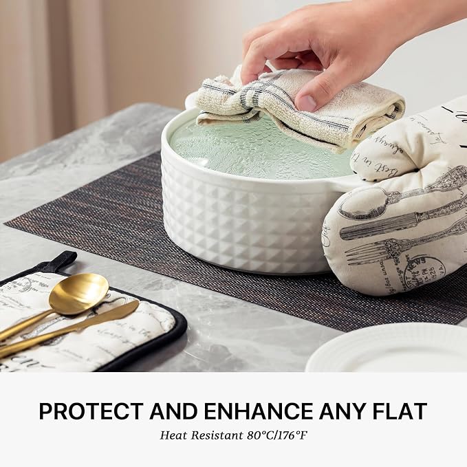 LEXMORE Placemats Set of 6 Vinyl/Plastic Woven Place Mats - Image 5