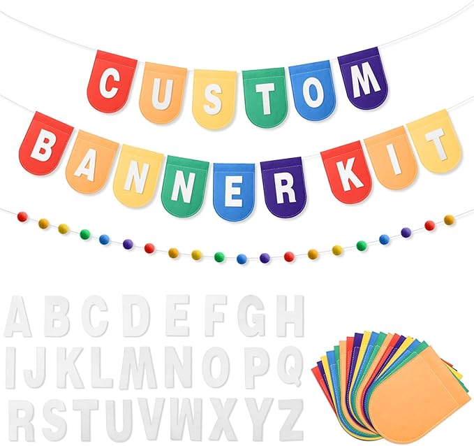 Hahafelt 125 Pcs Make Your Own Banner Kit Personalized Handmade Name Scallop by Hahafelt