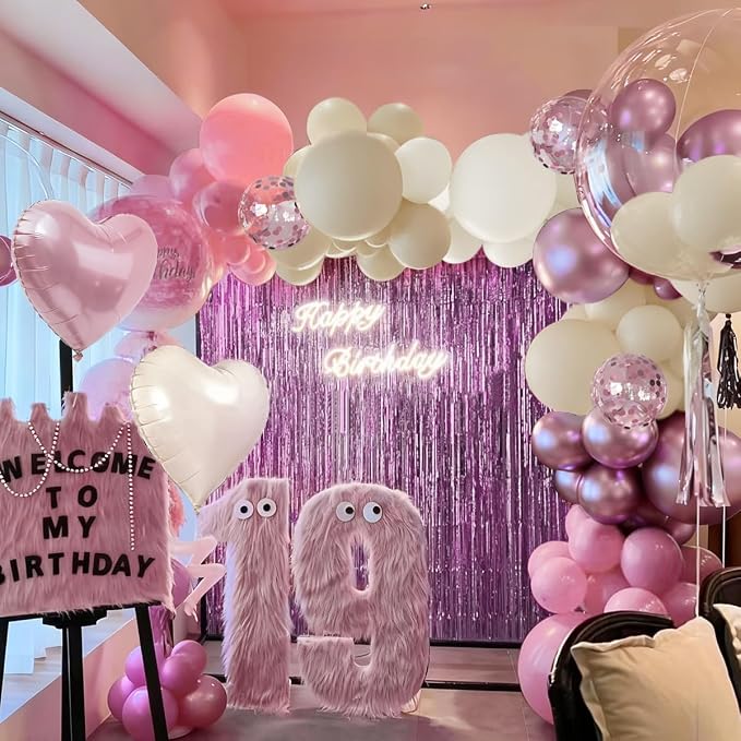 157Pcs Pink and White Balloons Garland Arch Kit - Image 6