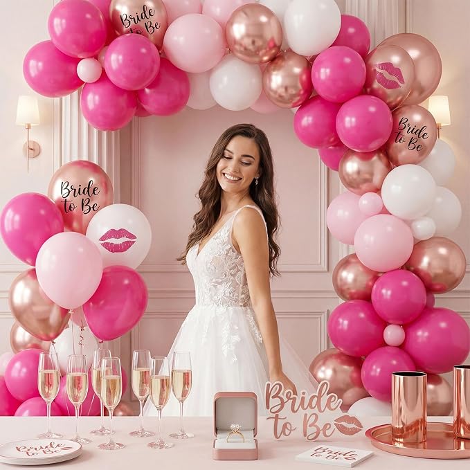 LOVESTOWN 110 PCS Hot Pink Balloons, 12 Inch Bright Hot Pink Latex | Birthday - Image 3