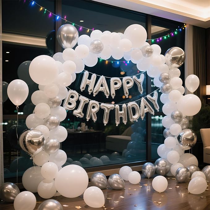 White Balloons Birthday Decorations 160 Pack 5 inch Round Ballons - Image 4