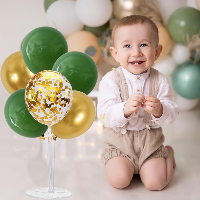 TONIFUL 4 Set Sage Green Gold Balloon Stand Balloon Centerpieces - Image 5