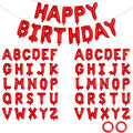 65 Pcs Red Happy Birthday Balloons, 2 Sets A-Z Red Letters Foil Balloons by Unknown