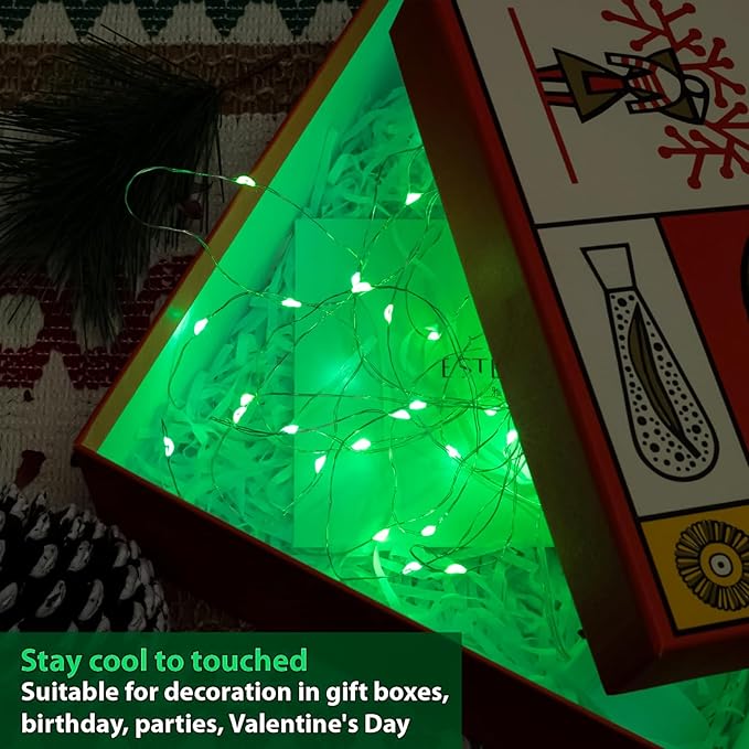 HXWEIYE 6 Pack Green Fairy Lights Battery Operated, 7ft 20LED Mini Fairy String Lights Mason Jar Lights, Waterproof Firefly Starry Lights for DIY Wedding Party Bedroom Patio Christmas Décor