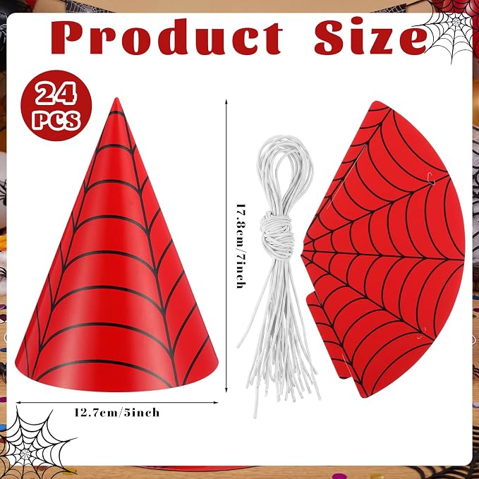 Watersay 24 Pcs Themed Party Hats Theme Cone Paper Hats - Image 4