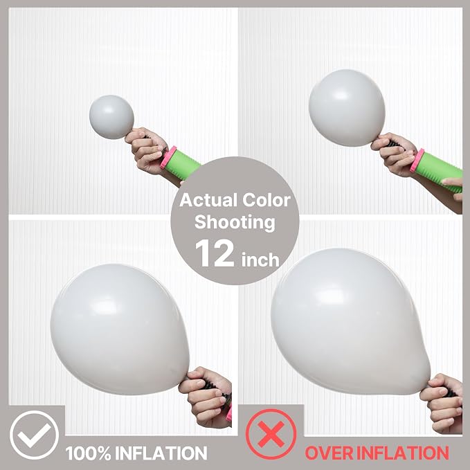 PartyWoo Grey Balloons 140pcs Light Pastel Pale Gray Color 5 Inch | 18 12 10 5 - Image 3