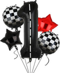 Race Car Birthday Balloons 40 Inch Racetrack Number Balloon 1 Black 5 Pcs | by GGDE