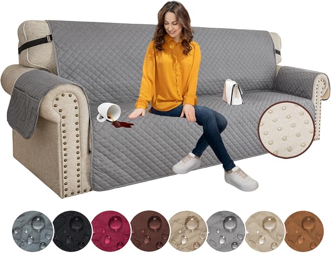 XINEAGE Quilted Sofa Cover Waterproof Couch Covers by XINEAGE