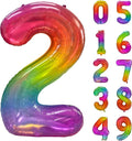 Rainbow Number 2 Balloon 40 Inch Rainbow 2 Balloon Giant Helium Foil Number 0 by Yeodong