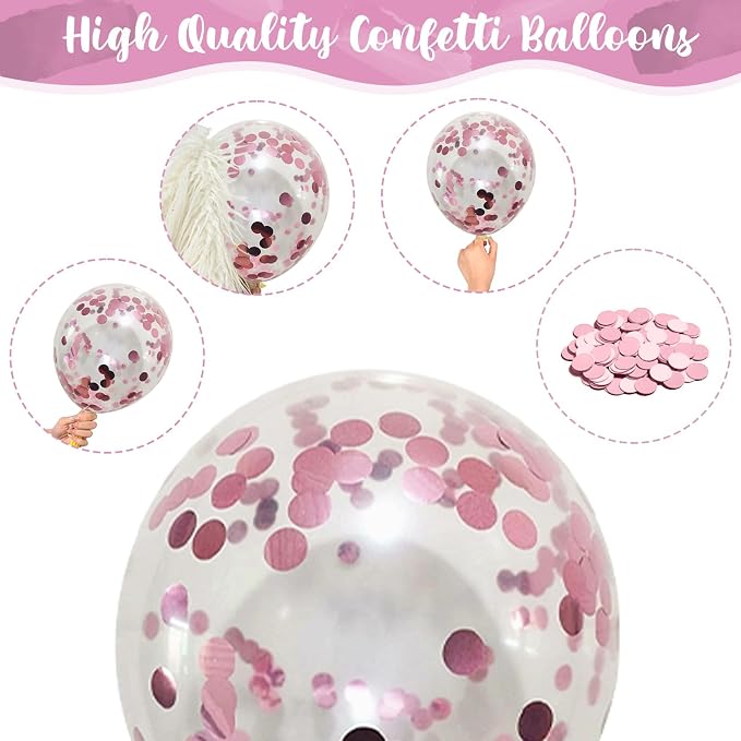Pink and Blue Balloons Set, 35 Pack Pastel Pale Blue Pink Confetti Latex - Image 3