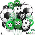 Soccer Balloons, 12 Inch Dark Green Black Confetti Balloons Soccer Print Balloon by FunHot
