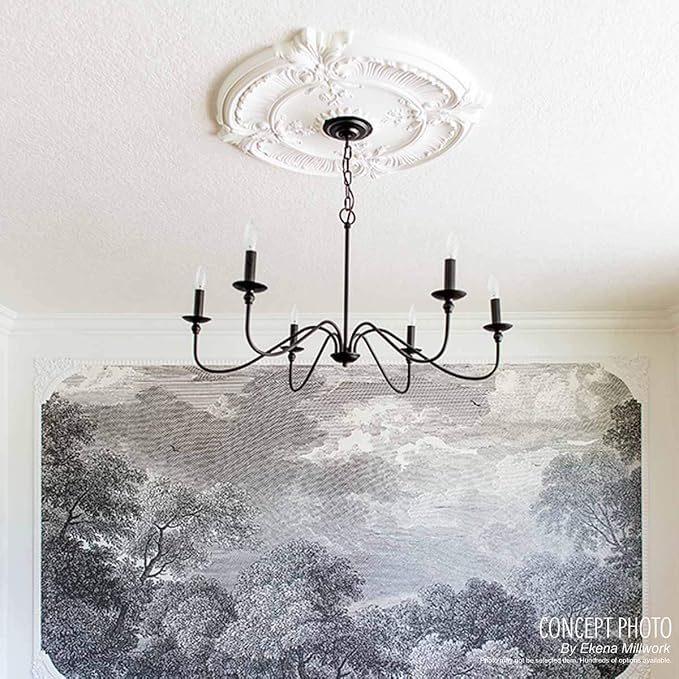 Ekena Millwork CM12BRFCS 12-1/2" x 3-7/8" x 3/4" Bradford Ceiling Medallion - Image 6