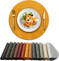 UnivoColors Placemats Round Faux Leather Placemats Set of 4-Waterproof-Wipe by UnivoColors