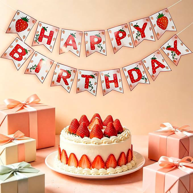 MEETINGU Strawberry Birthday Banner - Image 5