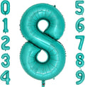 Teal Number 8 Balloons 40 Inch Large Turquoise Blue Foil Balloons by cocodino