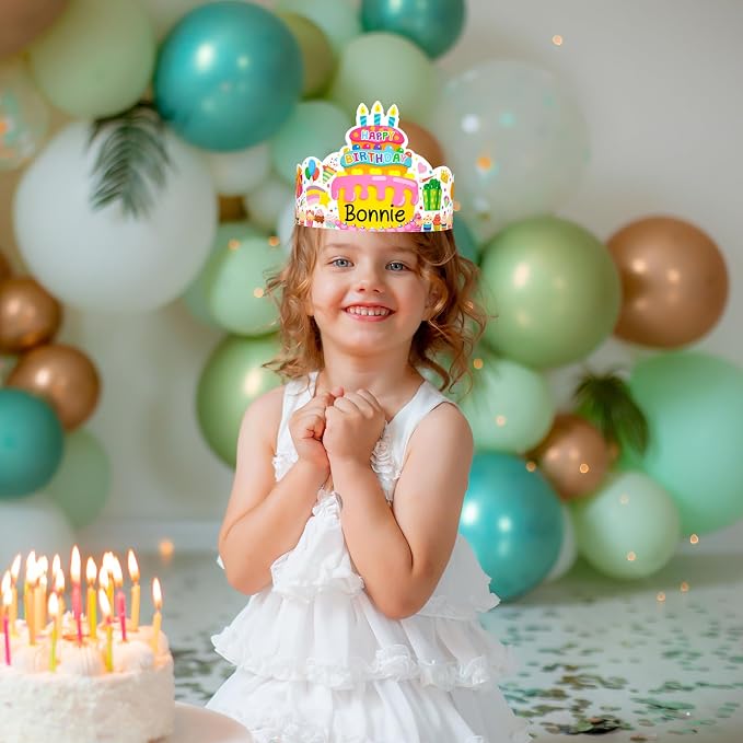 36 Pack Birthday Crowns for Kids Colorful Paper Party Hats Birthday Crown Set - Image 5