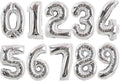 TONIFUL 16 Inch 10 Pcs Fat Silver 0-9 Birthday Number Balloons | Small Custom by TONIFUL