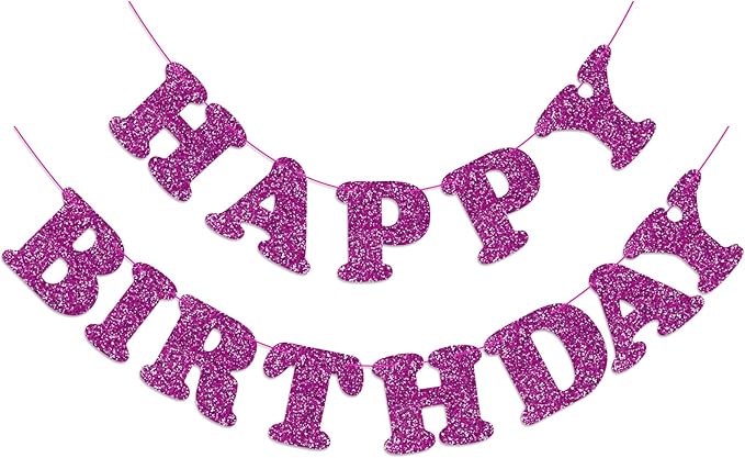 Purple Happy Birthday Banner Birthday Party Decorations Happy Birthday Banner by Adecortalk