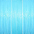 Voircoloria 3.3 x 8.2 ft Pastel Blue Foil Fringe Backdrop Curtains | Tinsel by Voircoloria