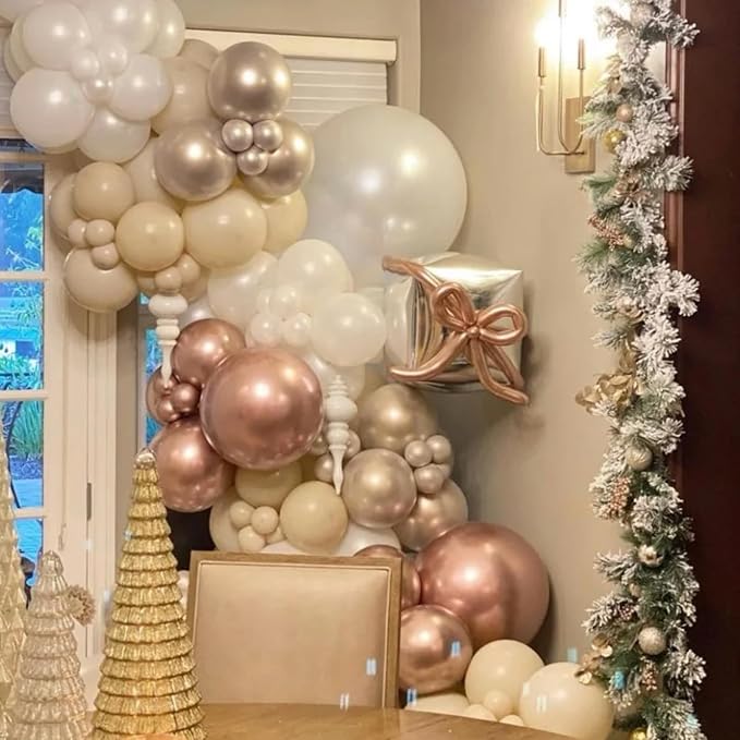 Voircoloria 130pcs Rose Gold Balloons Garland Arch Kit, 18 12 10 5 Inch | - Image 5