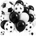 Soccer Balloons, 12 Inch Black White Latex Balloons by Froova