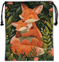 Fox Art Gymnastics Grip Bag Wild Plant Leaves Green Drawstring Grip Bags by Giwawa
