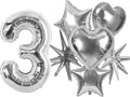 TONIFUL 3rd Birthday Balloons Kit 40Inch Silver Large Number 3 Foil Balloon | by TONIFUL