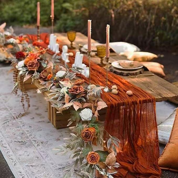 12Pack Terracotta Cheesecloth Table Runner 20x120inch Gauze Table Runners | - Image 8