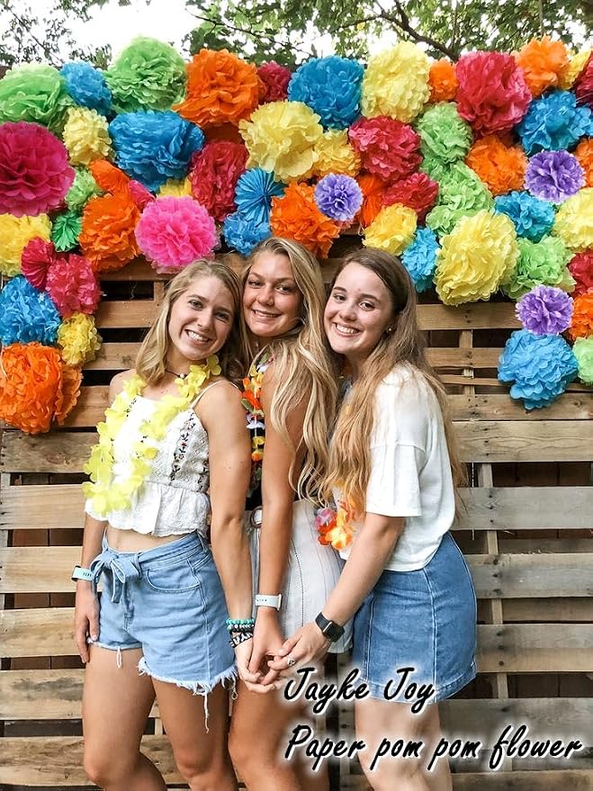 20pcs Colorful Paper Pom Poms Set - Image 4