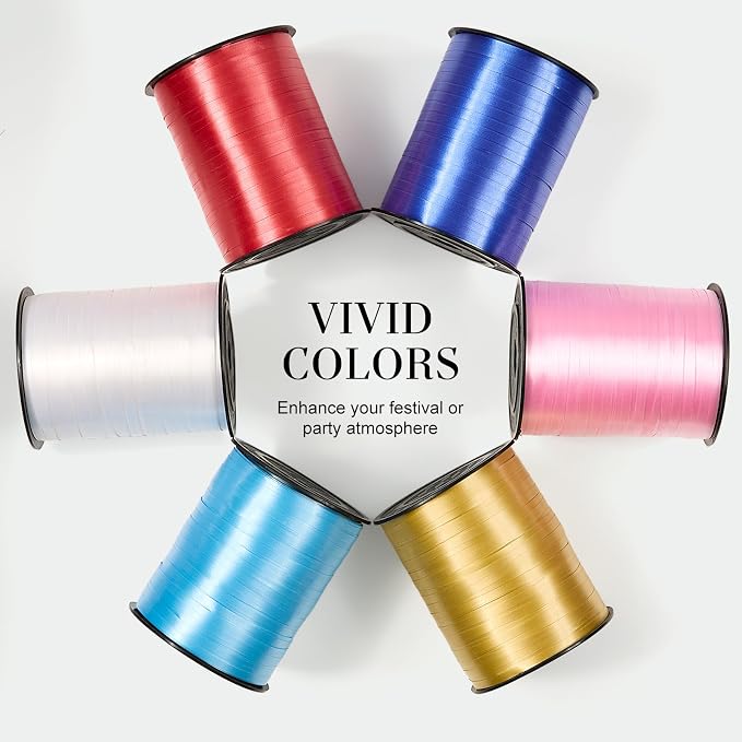 White Curling Ribbon, 500 Yards, 1/5 Inch | Iridescent, - Image 7