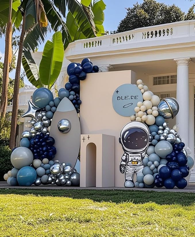 Navy Blue Balloons 145pcs Different Sizes 5in 10in 12in 18in Dark Blue Round - Image 6