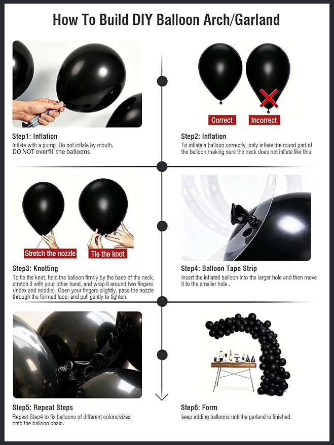 Black Balloons 12 inch 60 PCS Black Latex Balloons - Image 5