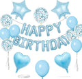 27 Pcs Light Blue Birthday Decorations, 3D Letters Light Blue Happy Birthday by WEIKA