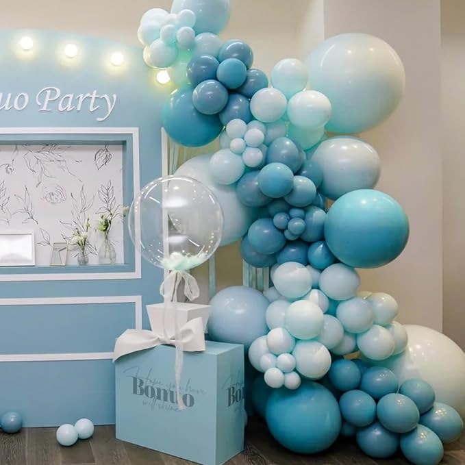 Voircoloria 90pcs Peacock Blue Balloons Garland Arch Kit, 18 12 10 5 Inch | - Image 6