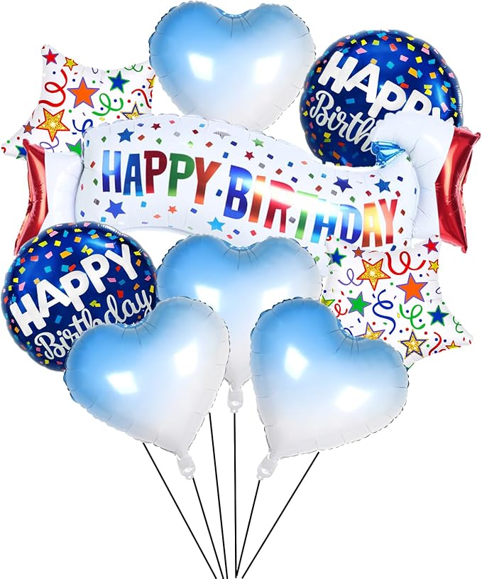 Birthday Decoration Set Colorful Happy Birthday Banner Balloon by OSAMUHA