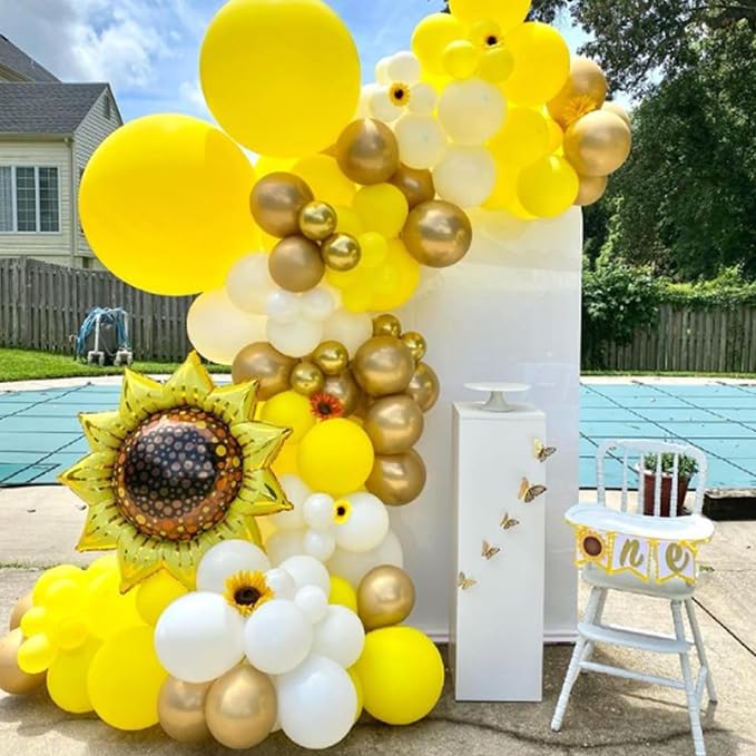 Awenztech 120pcs 5 inch Yellow Latex Balloons | Baby Shower, Birthday Party - Image 6