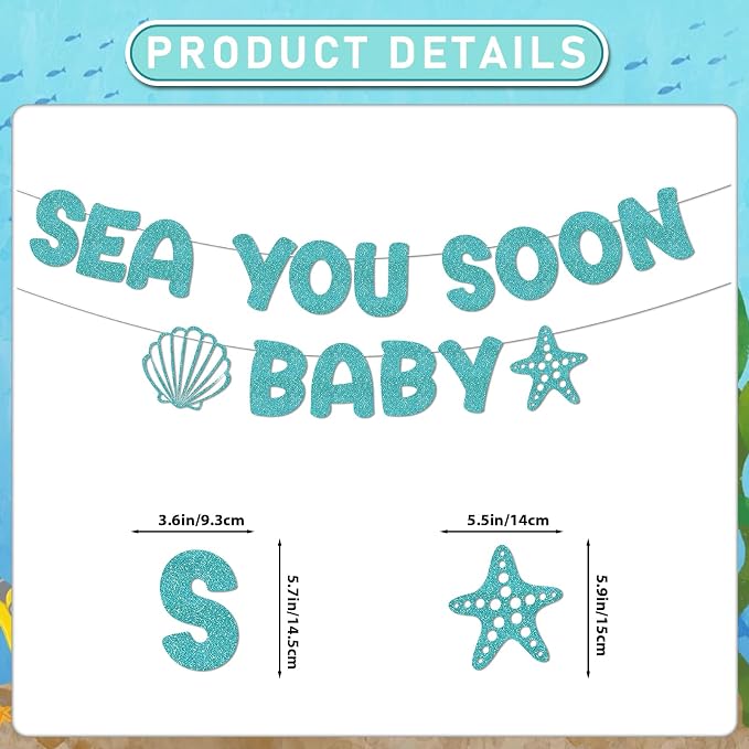 Sea You Soon Baby Shower Decorations - Image 2