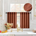 MIULEE Burnt Orange Fall Kitchen Curtains 30 Inches Long 2 Panels Farmhouse | by MIULEE
