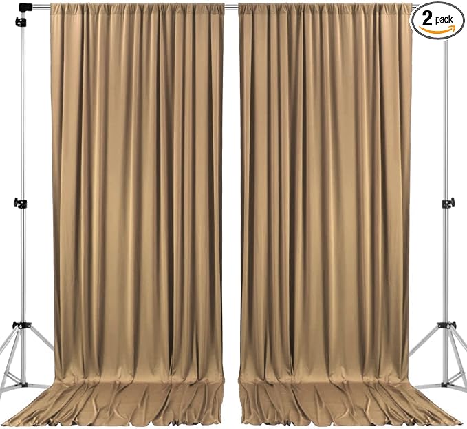 AK TRADING CO. 10 feet x 10 feet Beige Polyester Backdrop Drapes Curtains Panels by Fabrics%7CEventDecor%7CCrafts%7CUpholsteryFoam