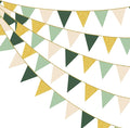 Sage Green Gold Party Decorations Pennant Banner Flag Olive Green Cream Beige by pinkblume