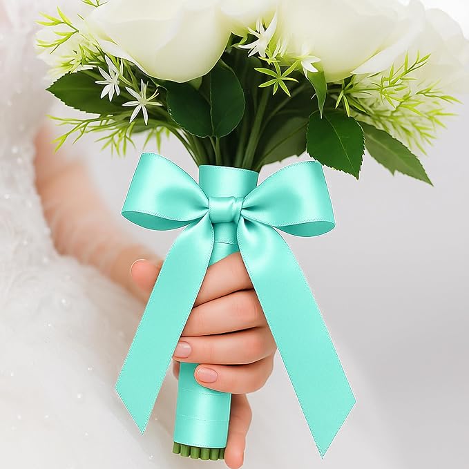 1 1/2In 30Yards Mint Blue Ribbon - Image 7