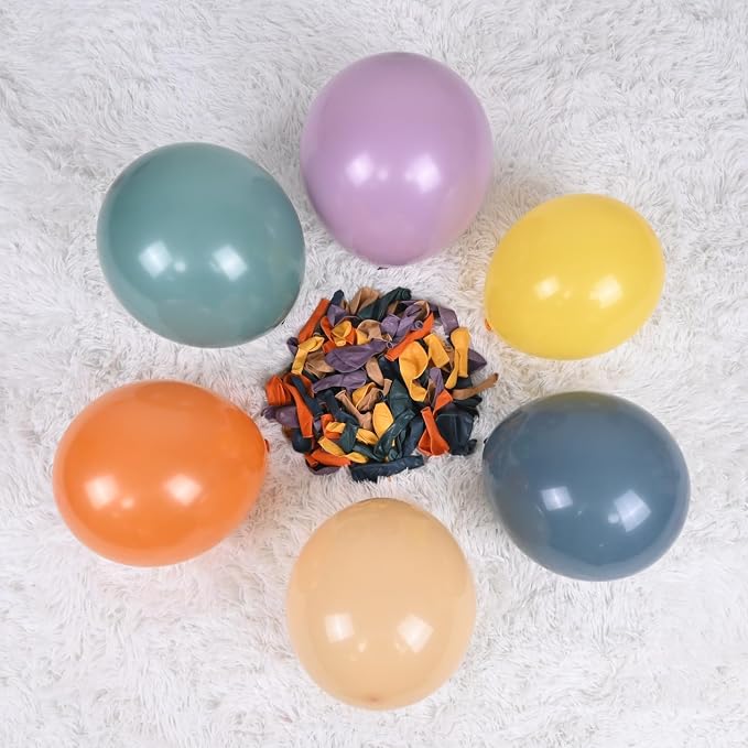 144PCS Rainbow Balloon Arch Kit, Mustard Yellow Beige Balloons - Image 3