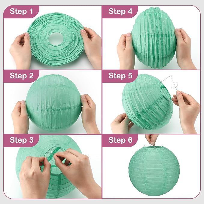 Glooglitter 16 Pcs Boho Hanging Paper Lanterns Back to School Party Decoration - Image 3
