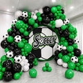 181Pcs Soccer Balloon Garland Arch Kit -Green White Black Soccer Party by Unknown