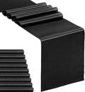 10-Pack Satin Table Runner Black 12 x 108 inches Long, Table Runners by Hahuho