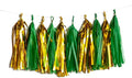 Green and Gold Tassel Garland Paper Tissue Tassels Garland by Tim%26Lin