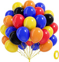 60pcs Race Car Balloons with 12inch Black Blue Yellow Red Orange Balloons | by BAUANOOY