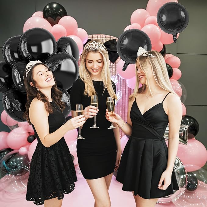 20PCS Black Round Shaped Balloons, 18 Inch Round Foil Balloon, Giant Round - Image 7