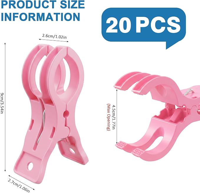 Putros 20 Pack Balloon Arch Clips 3.5 Inch Pink Spring Clamps - Image 2