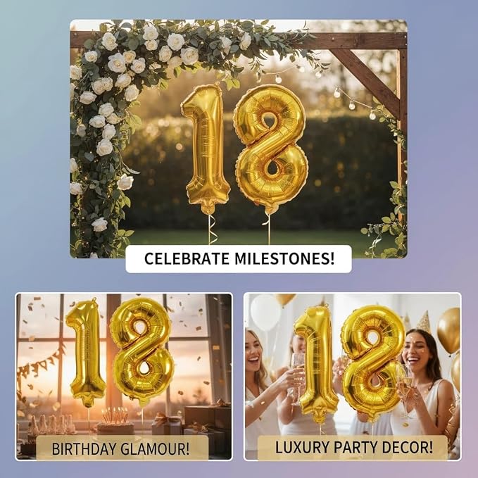 20 Pieces Foil Mylar Number Balloons 0 to 9 Set - Image 5